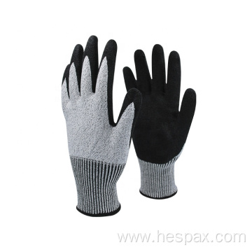 Hespax HPPE Foam Nitrile Coated Anti-slip Work Gloves